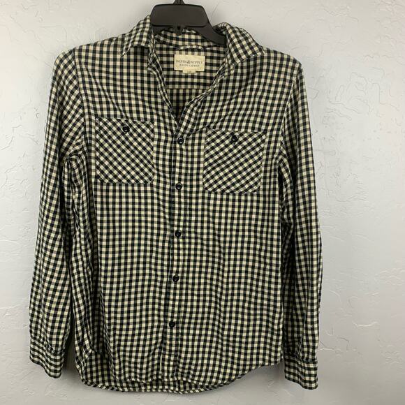 Denim & Supply Ralph Lauren Mens Medium Black Check Plaid Button Up Pockets - Picture 1 of 9